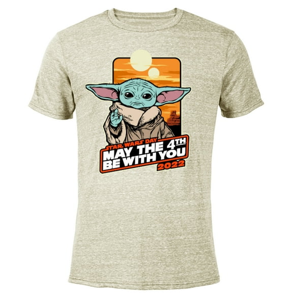 Star Wars Grogu May The 4th Be With You 2022 - Short Sleeve Blended T-Shirt for Adults - Customized-Yellow