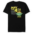 thumbnail image 1 of Star Wars Grogu May the 4th Be With You 2024 Distressed Look - Short Sleeve Blended T-Shirt for Adults - Customized-Black, 1 of 5