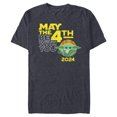 thumbnail image 1 of Star Wars Grogu May the 4th Be With You 2024 Distressed Look - Short Sleeve Blended T-Shirt for Adults - Customized-Navy Heather, 1 of 5