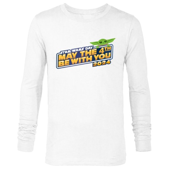 Star Wars Grogu May the 4th Be With You Star Wars Day 2024 - Long Sleeve T-Shirt for Men - Customized-White