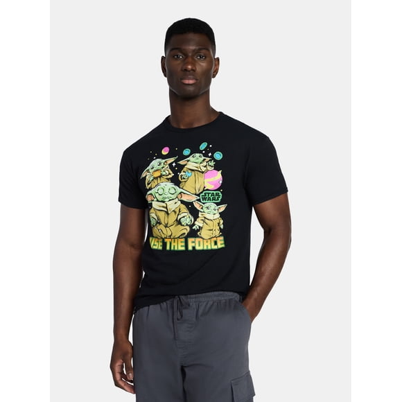 Star Wars Grogu Men's and Big Men's Graphic Cotton Tee with Short Sleeves, Sizes S-3XL