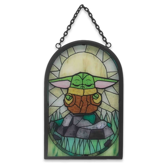 Star Wars Grogu Print On Glass Wall Art by Acme Vintage Artist