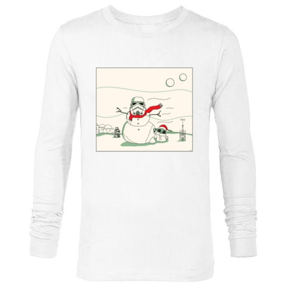 Star Wars Grogu R5-D4 Holiday Christmas Stormtrooper Snowman - Long Sleeve T-Shirt for Men - Customized-White