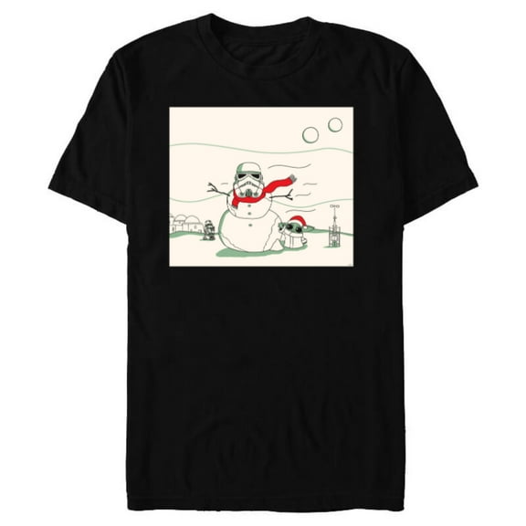 Star Wars Grogu R5-D4 Holiday Christmas Stormtrooper Snowman - Short Sleeve Blended T-Shirt for Adults - Customized-Black