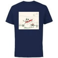 thumbnail image 1 of Star Wars Grogu R5-D4 Holiday Christmas Stormtrooper Snowman - Short Sleeve Cotton T-Shirt for Adults - Customized-Navy, 1 of 5