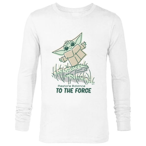 Star Wars Grogu Restore Balance to the Force - Long Sleeve T-Shirt for Men - Customized-White