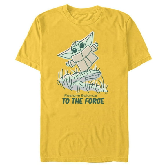 Star Wars Grogu Restore Balance to the Force - Short Sleeve Blended T-Shirt for Adults - Customized-Yellow