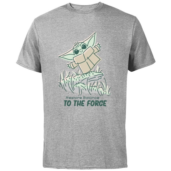 Star Wars Grogu Restore Balance to the Force - Short Sleeve Cotton T-Shirt for Adults - Customized-Athletic Heather