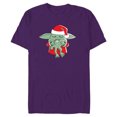 thumbnail image 1 of Star Wars Grogu Santa Costume with Holiday Christmas Cookie - Short Sleeve Blended T-Shirt for Adults - Customized-Purple, 1 of 5