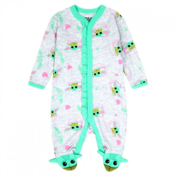 Star Wars Grogu Smiles All Over Print Infant Footed Pajamas-6-9 Months