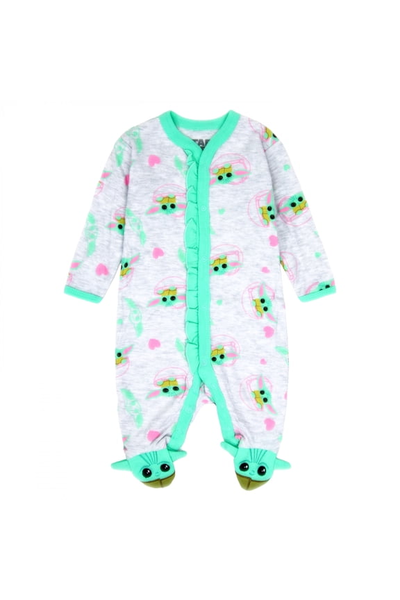 Grogu Smiles All Over Print Infant Footed Pajamas-6-9 Months