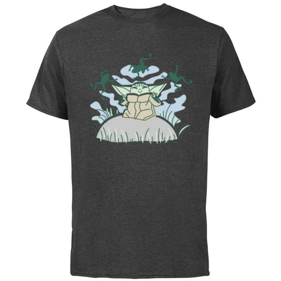 Star Wars Grogu Snack Time - Short Sleeve Cotton T-Shirt for Adults - Customized-Charcoal