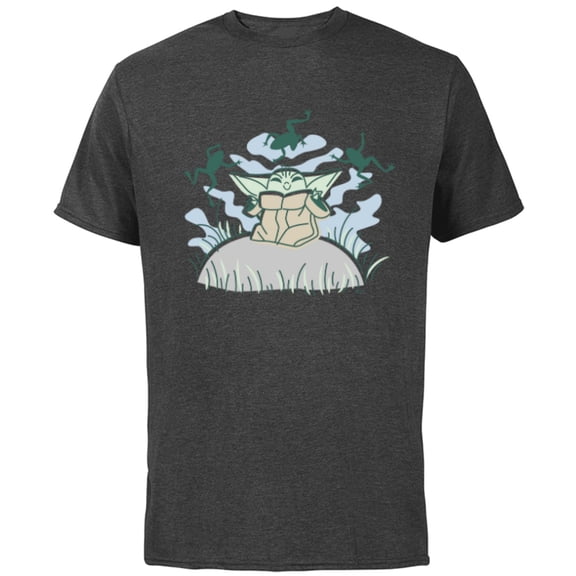 Star Wars Grogu Snack Time - Short Sleeve Cotton T-Shirt for Adults - Customized-Charcoal