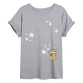 thumbnail image 1 of Star Wars - Grogu Stars - Juniors Oversized Graphic T-Shirt, 1 of 4