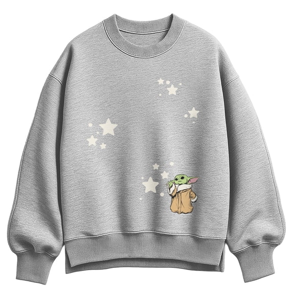 Star Wars - Grogu Stars - Women's Oversized Fleece Crew Sweatshirt