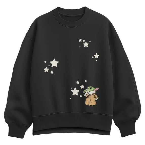 Star Wars - Grogu Stars - Women's Oversized Fleece Crew Sweatshirt