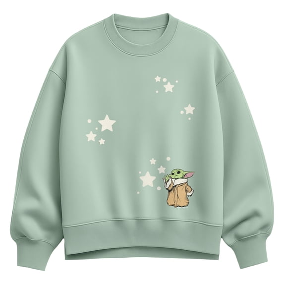 Star Wars - Grogu Stars - Women's Oversized Fleece Crew Sweatshirt