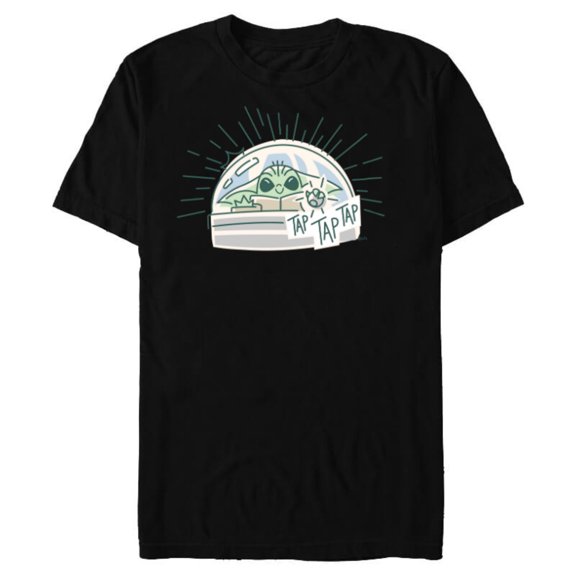 Star Wars Grogu Tap Mandalorian Starfighter - Short Sleeve Blended T-Shirt for Adults - Customized-Black