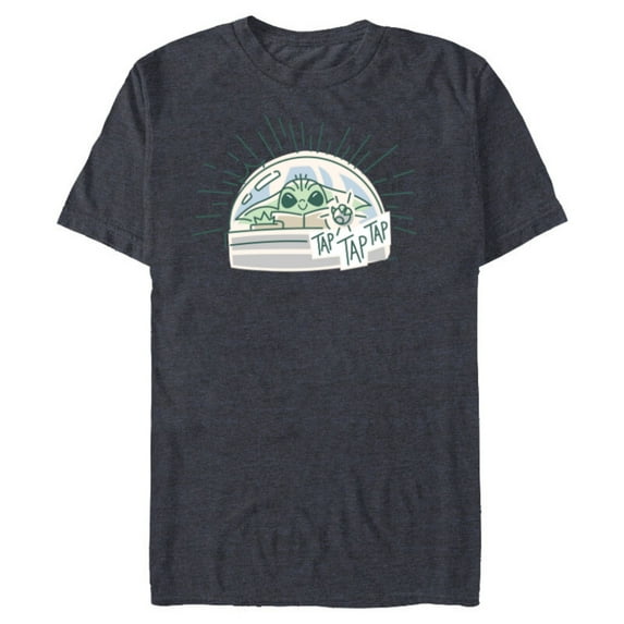 Star Wars Grogu Tap Mandalorian Starfighter - Short Sleeve Blended T-Shirt for Adults - Customized-Navy Heather