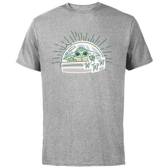 Star Wars Grogu Tap Mandalorian Starfighter - Short Sleeve Cotton T-Shirt for Adults - Customized-Athletic Heather