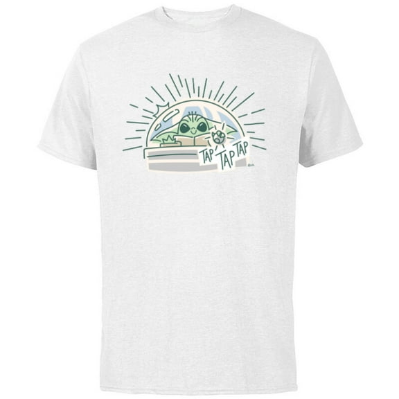 Star Wars Grogu Tap Mandalorian Starfighter - Short Sleeve Cotton T-Shirt for Adults - Customized-White