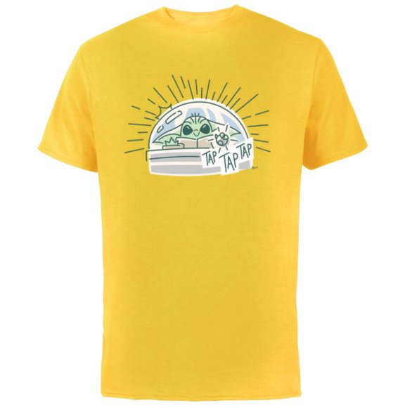 Star Wars Grogu Tap Mandalorian Starfighter - Short Sleeve Cotton T-Shirt for Adults - Customized-Yellow