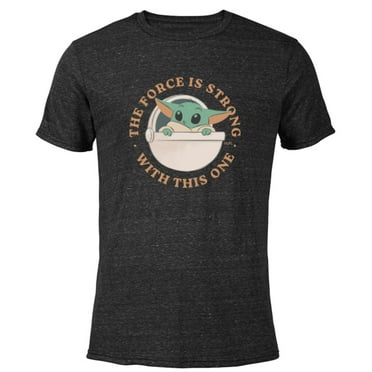 Star Wars Grogu The Force is Strong With This One - Short Sleeve Blended T-Shirt for Adults - Customized-Black