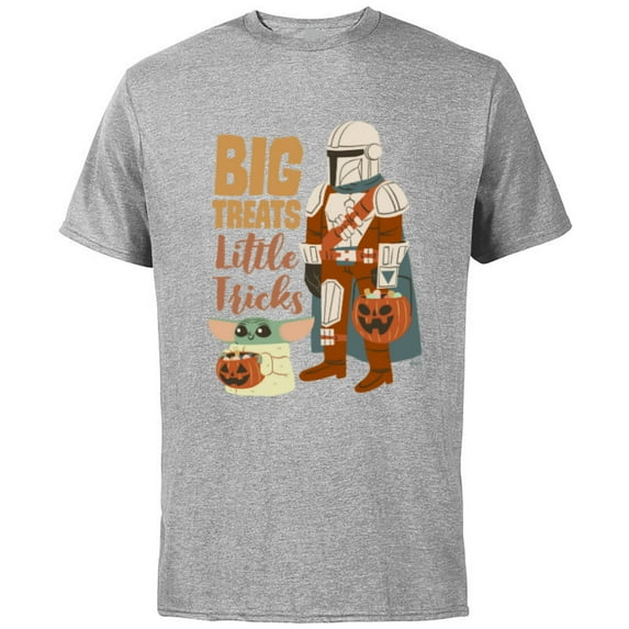Star Wars Grogu The Mandalorian Halloween Big Treats - Short Sleeve Cotton T-Shirt for Adults - Customized-Athletic Heather