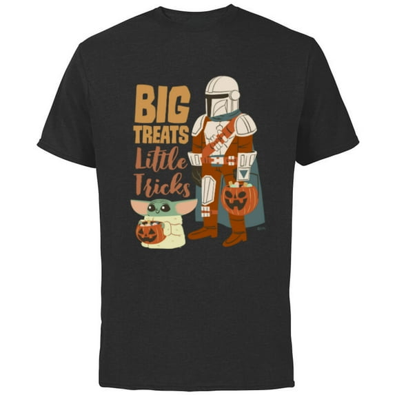 Star Wars Grogu The Mandalorian Halloween Big Treats - Short Sleeve Cotton T-Shirt for Adults - Customized-Black