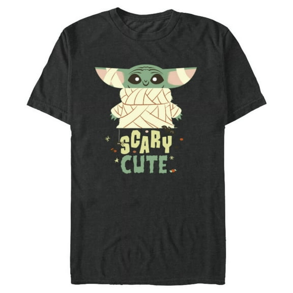 Star Wars Grogu The Mandalorian Halloween Mummy Scary Cute - Short Sleeve Blended T-Shirt for Adults - Customized-Dark Heather