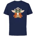 thumbnail image 1 of Star Wars Grogu The Mandalorian Halloween Pirate Costume - Short Sleeve Cotton T-Shirt for Adults - Customized-Navy, 1 of 5