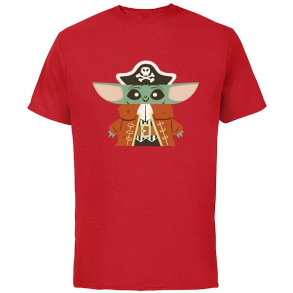 Star Wars Grogu The Mandalorian Halloween Pirate Costume - Short Sleeve Cotton T-Shirt for Adults - Customized-Red