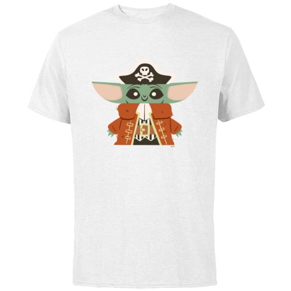 Star Wars Grogu The Mandalorian Halloween Pirate Costume - Short Sleeve Cotton T-Shirt for Adults - Customized-White