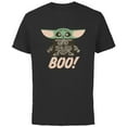 thumbnail image 1 of Star Wars Grogu The Mandalorian Halloween Skeleton Boo - Short Sleeve Cotton T-Shirt for Adults - Customized-Black, 1 of 5