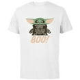thumbnail image 1 of Star Wars Grogu The Mandalorian Halloween Skeleton Boo - Short Sleeve Cotton T-Shirt for Adults - Customized-White, 1 of 5