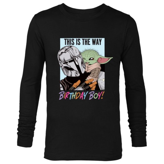 Star Wars Grogu The Mandalorian This is the Way Birthday Boy - Long Sleeve T-Shirt for Men - Customized-Black