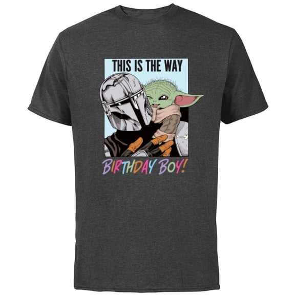 Star Wars Grogu The Mandalorian This is the Way Birthday Boy - Short Sleeve Cotton T-Shirt for Adults - Customized-Charcoal