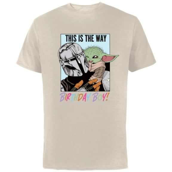 Star Wars Grogu The Mandalorian This is the Way Birthday Boy - Short Sleeve Cotton T-Shirt for Adults - Customized-Natural