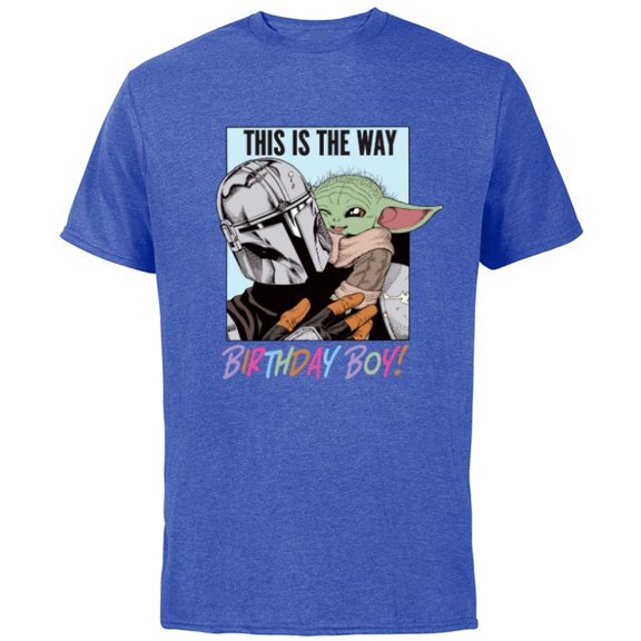 Star Wars Grogu The Mandalorian This is the Way Birthday Boy - Short Sleeve Cotton T-Shirt for Adults - Customized-Royal Heather
