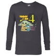 thumbnail image 1 of Star Wars Grogu Today I Am 4 Birthday - Long Sleeve T-Shirt for Men - Customized-Charcoal Heather, 1 of 5