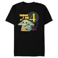 thumbnail image 1 of Star Wars Grogu Today I Am 4 Birthday - Short Sleeve Blended T-Shirt for Adults - Customized-Black, 1 of 5