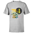 thumbnail image 1 of Star Wars Grogu Today I Am 4 Birthday - Short Sleeve T-Shirt for Kids - Customized-Athletic Heather, 1 of 5