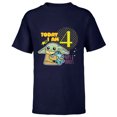 thumbnail image 1 of Star Wars Grogu Today I Am 4 Birthday - Short Sleeve T-Shirt for Kids - Customized-Navy, 1 of 5