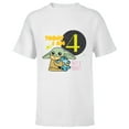 thumbnail image 1 of Star Wars Grogu Today I Am 4 Birthday - Short Sleeve T-Shirt for Kids - Customized-White, 1 of 5