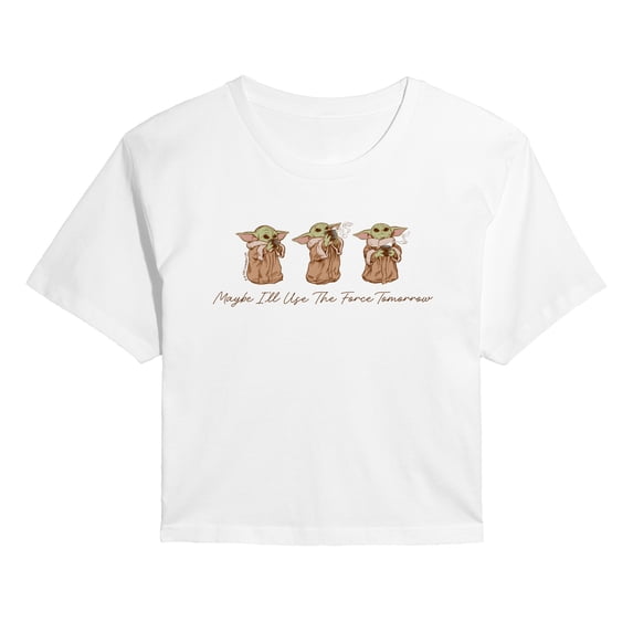 Star Wars - Grogu Use Force Tomorrow - Juniors Cropped Graphic T-Shirt