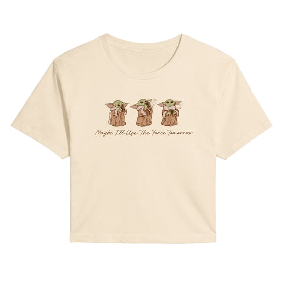Star Wars - Grogu Use Force Tomorrow - Juniors Cropped Graphic T-Shirt