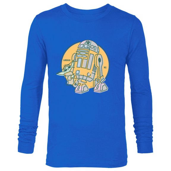 Star Wars Grogu and R2-D2 New Best Friends - Long Sleeve T-Shirt for Men - Customized-Navy