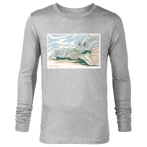 Star Wars Grogu and Rancor Nap Time - Long Sleeve T-Shirt for Men - Customized-Athletic Heather