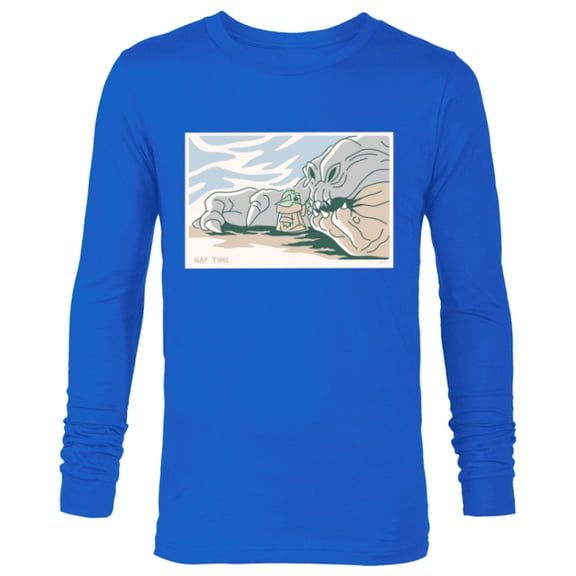 Star Wars Grogu and Rancor Nap Time - Long Sleeve T-Shirt for Men - Customized-Navy