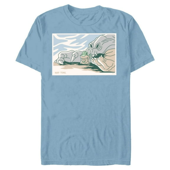 Star Wars Grogu and Rancor Nap Time - Short Sleeve Blended T-Shirt for Adults - Customized-Ocean Blue